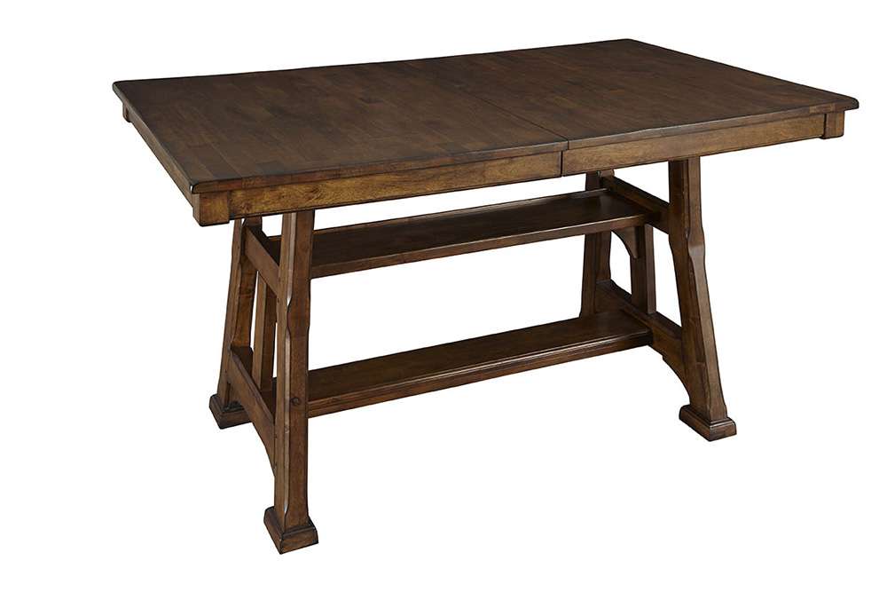 A-America - Ozark 66in - 86in Gathering Height Trestle Table with (1) 20in Butterfly Leaf - OZAMA6720 veiw 2