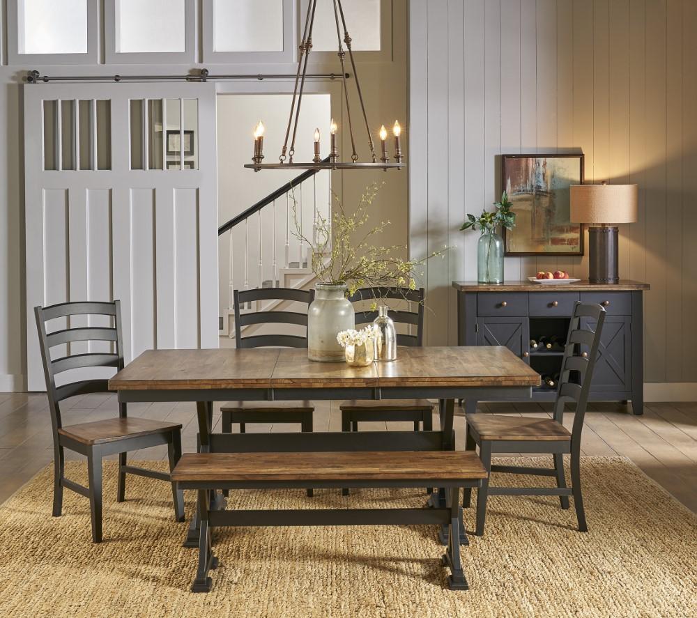 A-America - Stormy Ridge 54in - 72in Trestle Table with (1) 18in Butterfly Leaf - STOBL6300 view 9