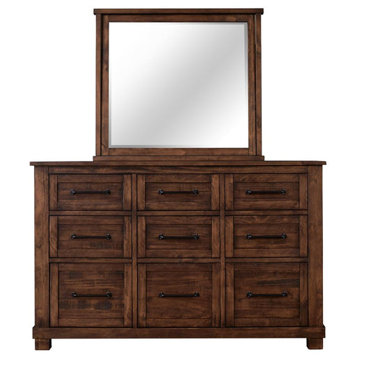 A-America - Sun Valley 9-Drawer Dresser & Mirror, Rustic Timber Finish in Rustic Timber - SUVRT5552 veiw 2