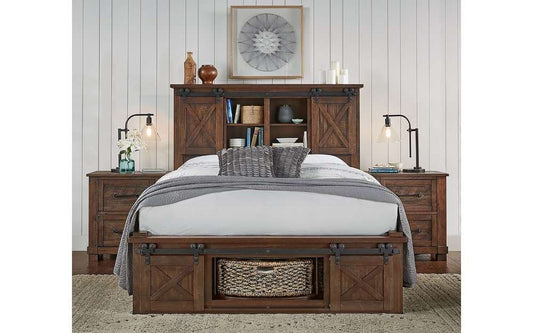 A-America - Sun Valley King Storage Bed with Integrated Bench, Rustic Timber Finish - SUVRT5131 view 2