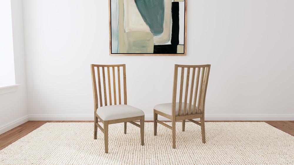 A-America - Weston Slatback Chair with Upholstered Seat (2 pack) in Acorn - WETAC2452 view 6