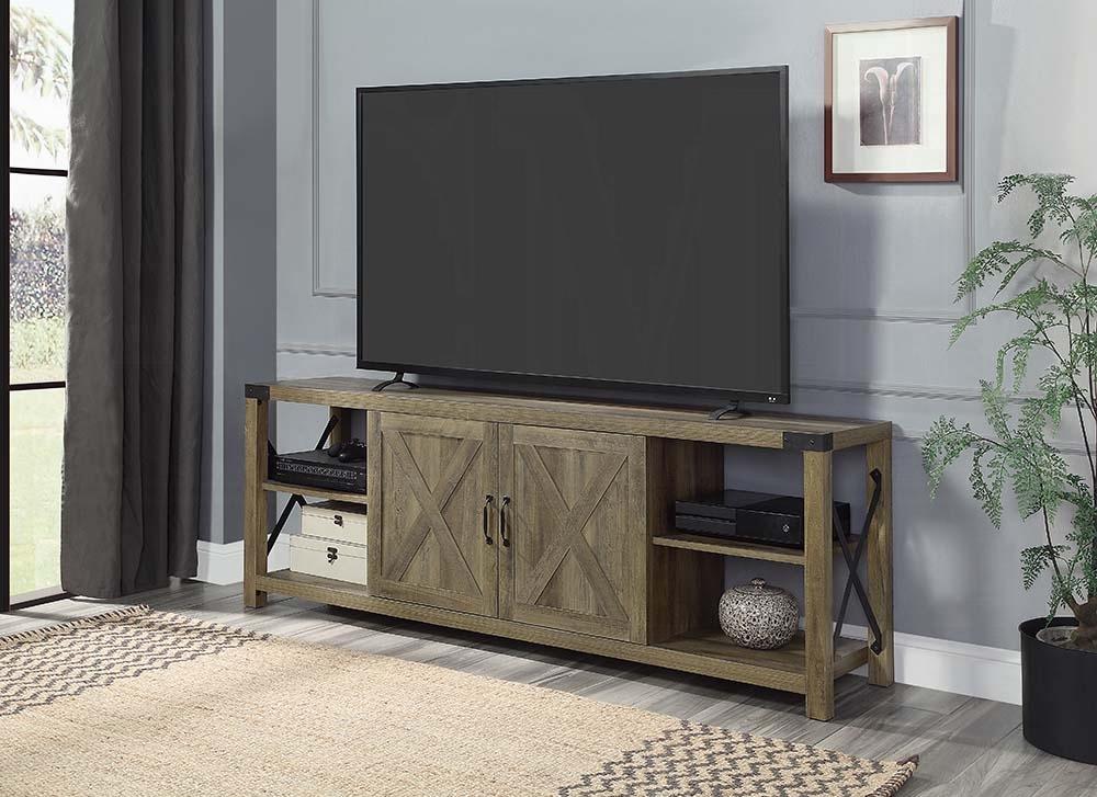 ACME Furniture - Abiram TV Stand - Rustic Oak Finish - LV01000 veiw 4