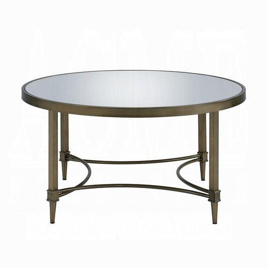 ACME Furniture - Aditya Coffee Table - Mirrored & Antique Brass Finish - LV02735 veiw 2