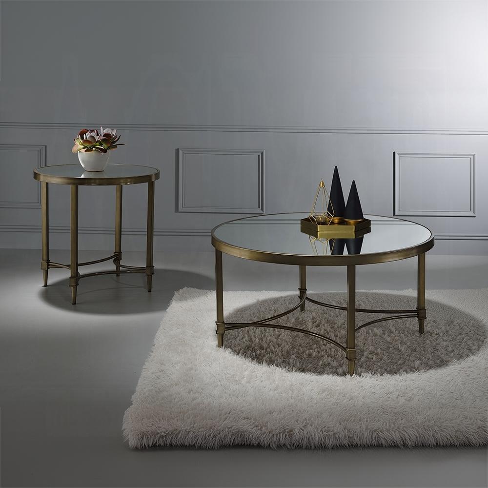 ACME Furniture - Aditya Coffee Table - Mirrored & Antique Brass Finish - LV02735 veiw 6