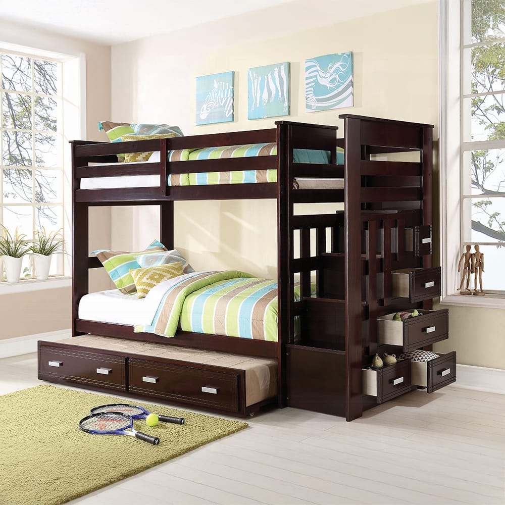 ACME Furniture - Allentown Twin/Twin Bunk Bed w/Storage Ladder & Trundle - 10170W view 3