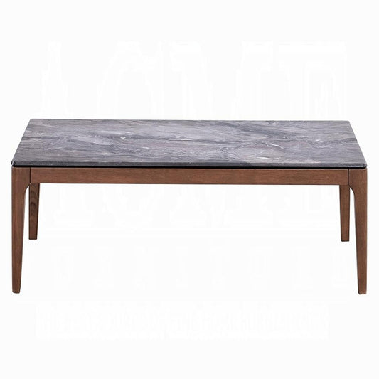 ACME Furniture - Bevis Coffee Table - Engineered Stone & Walnut Finish - LV02645 veiw 2