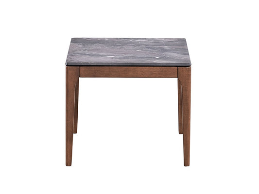 ACME Furniture - Bevis End Table - Engineered Stone & Walnut Finish - LV02646 veiw 2