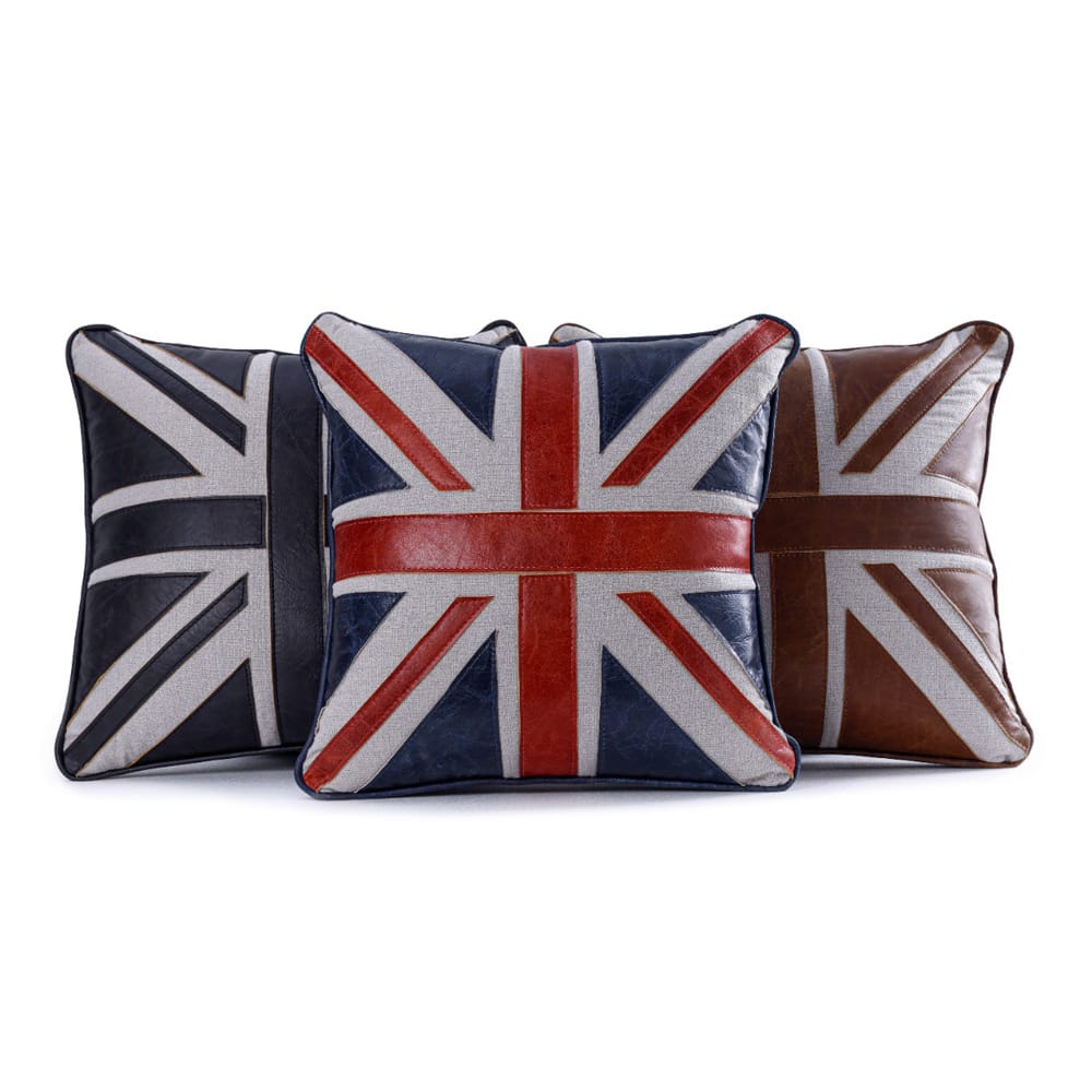 ACME Furniture - Brancaster - Accent Cushion (Set of 2) - Vintage Blue & Red Leather & Linen - AC02823 view 3
