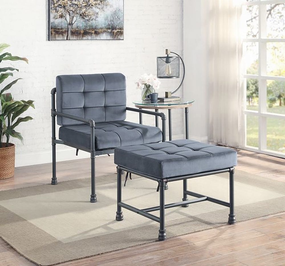 ACME Furniture - Brantley Accent Chair - Gray Velvet & Sandy Gray - AC00429 view 3