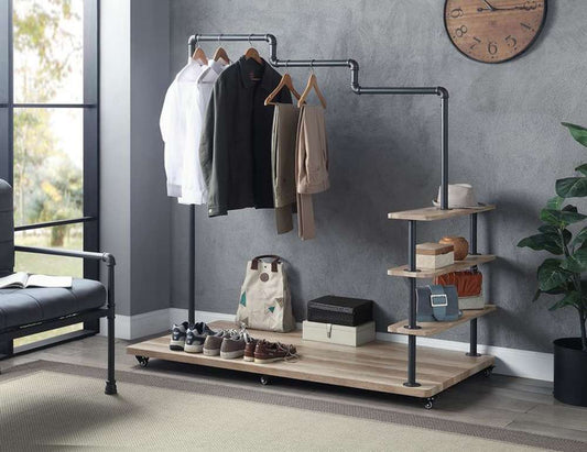 ACME Furniture - Brantley Hanger Rack - Oak & Sandy Gray - AC00431 view 2