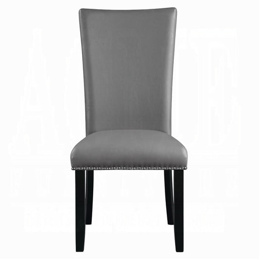ACME Furniture - Caralin Side Chair (Set of 2) - Gray Synthetic Leather & Black Finish - DN03706 view 2