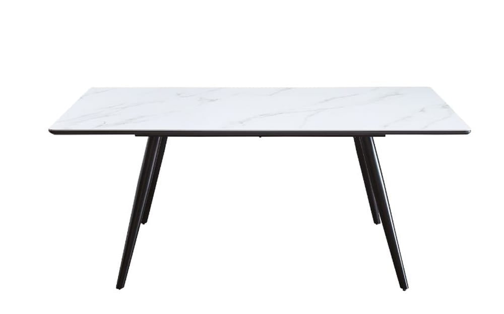 ACME Furniture - Caspian - Dining Table - White Printed Faux Marble Top & Black Finish - 74010 view 3