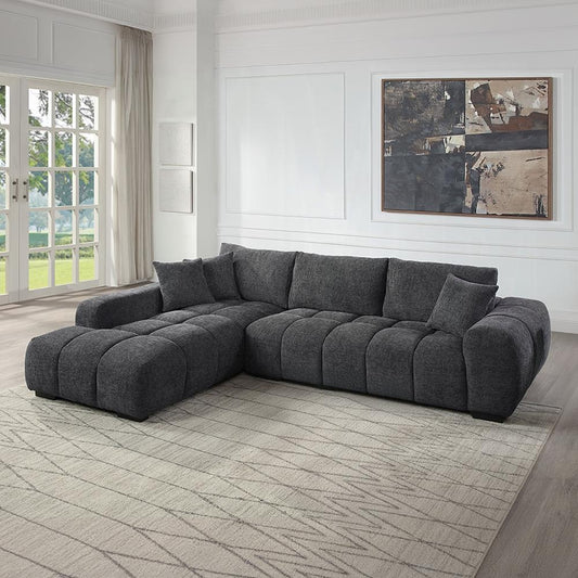 ACME Furniture - Chosen Sectional Sofa w/3 Pillows - Gray Chenille - LV02720 veiw 2