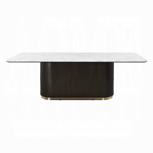 ACME Furniture - Clayten - Dining Table w/Marble Top - Engineering Marble Top & Espresso - DN06160 view 2