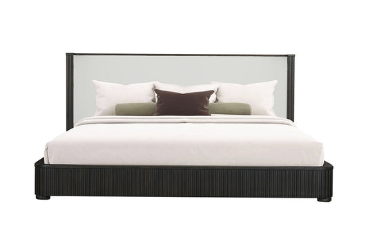 ACME Furniture - Clayten Eastern King Bed - Fabric & Espreeso Finish - BD04091EK veiw 2