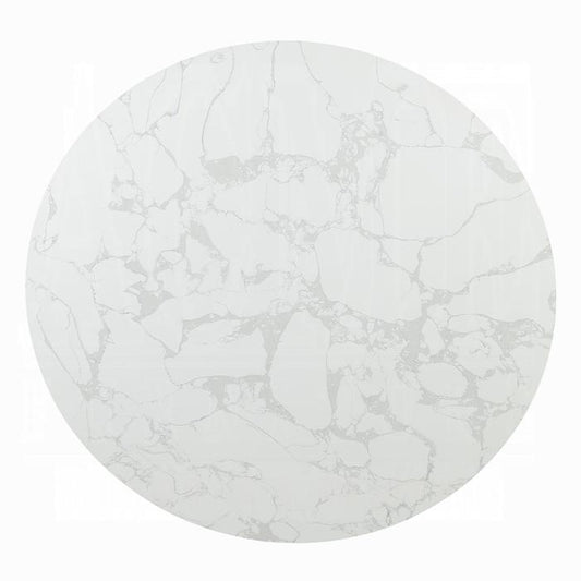 ACME Furniture - Clayten Round Dining Table w/Marble - White Natural Marble Top & Espreeso Finish - DN03950 view 2
