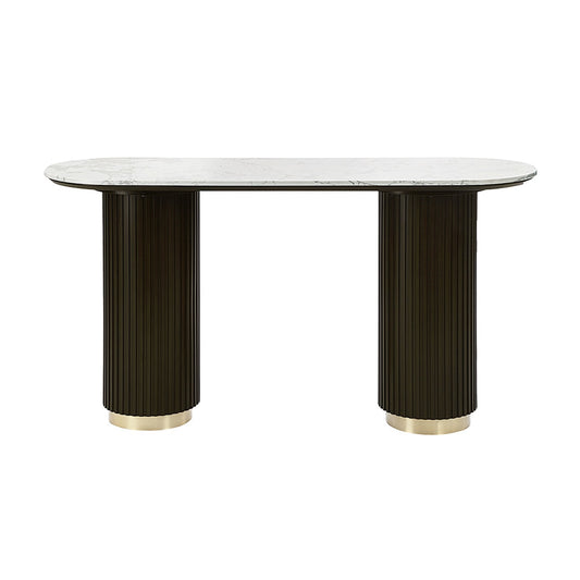 ACME Furniture - Clayten Sofa Table - White Natural Marble Top & Espreeso Finish - LV03947 veiw 2