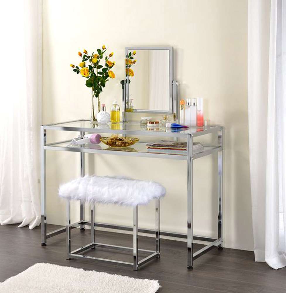 ACME Furniture - Coleen Vanity Desk - Chrome - AC00666 view 6