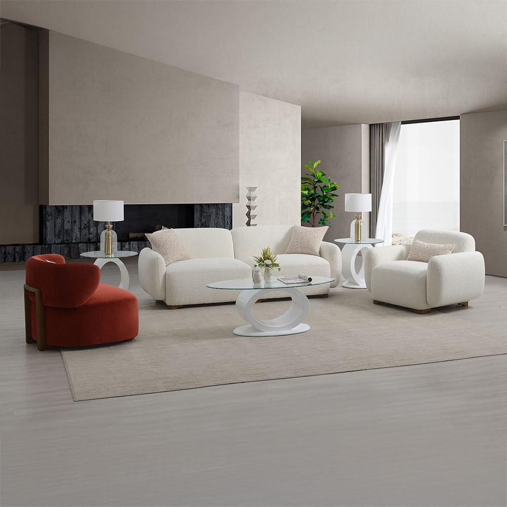 ACME Furniture - Darius - Chair w/Pillow - Beige Boucle - LV04542 view 10