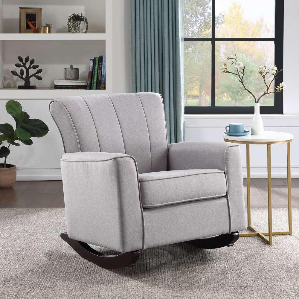ACME Furniture - Denzell Rocking Chair - Gray Linen - AC02185 view 5