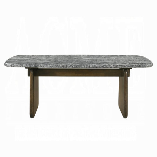 ACME Furniture - Dillon - Dining Table w/Natural Marble Top - Natural Marble Top & Walnut - DN04815 view 2
