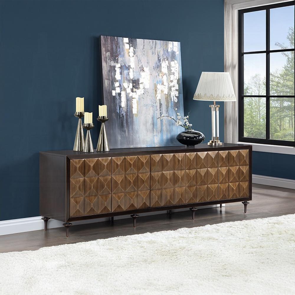 ACME Furniture - Diya Console Cabinet - Forged Bronze & Espresso Finish - AC02503 veiw 7