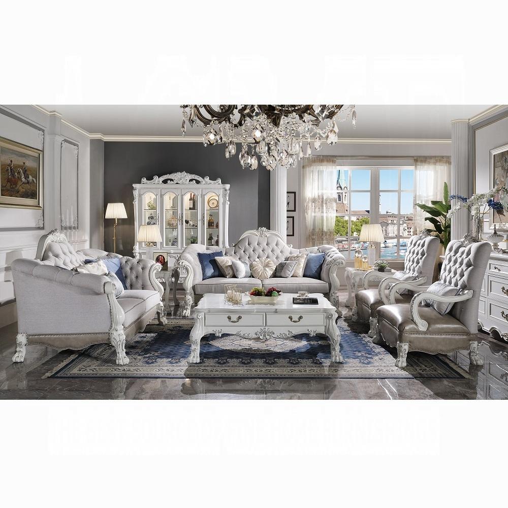 ACME Furniture - Dresden Chair w/Pillow - Synthetic Leather & Bone White Finish - LV02246 view 5