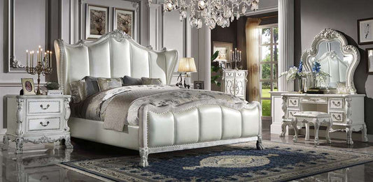 ACME Furniture - Dresden II Queen Bed - Synthetic Leather & Bone White - BD01674Q veiw 1