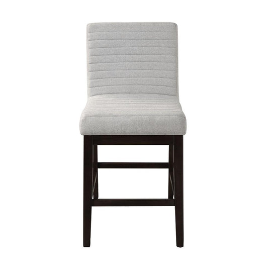 ACME Furniture - Edwyn Counter Height Chair (Set of 2) - Gray Fabric & Brown Finish - DN03256 veiw 2