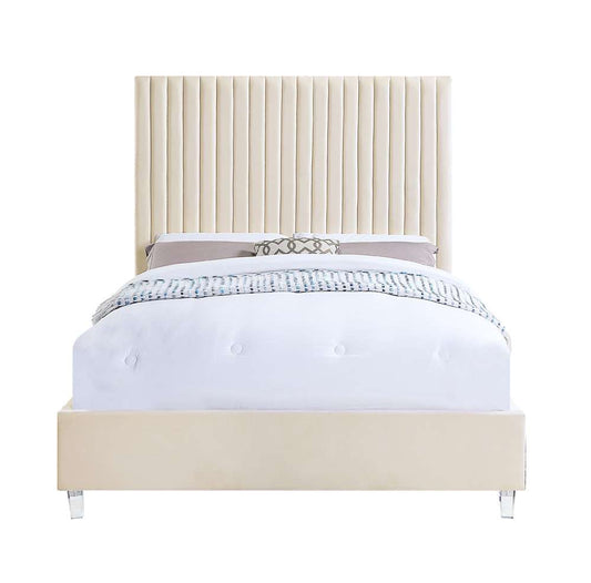 ACME Furniture - Edzia Queen Bed - Beige Velvet - BD00963Q veiw 2