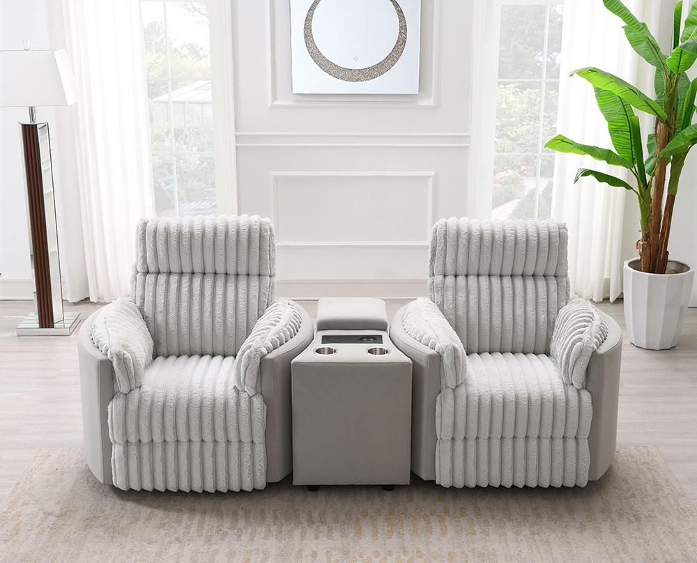 ACME Furniture - Emee Glider Recliner W/Swivel - Gray Corduroy - LV04640 view 9