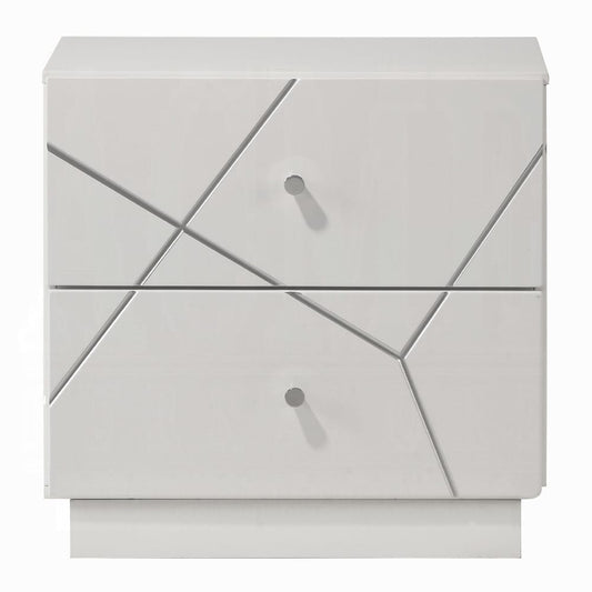 ACME Furniture - Esther - Nightstand - White & Silver High Gloss - BD05883 view 2