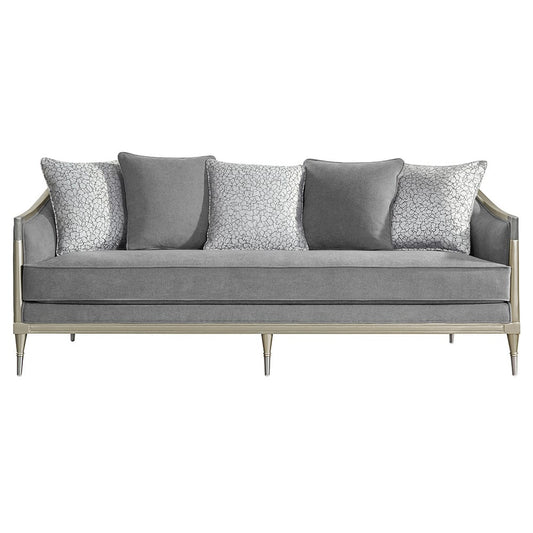 ACME Furniture - Fernando - Sofa w/5 Pillows - Gray Chenille & Champagne - LV04820 view 2