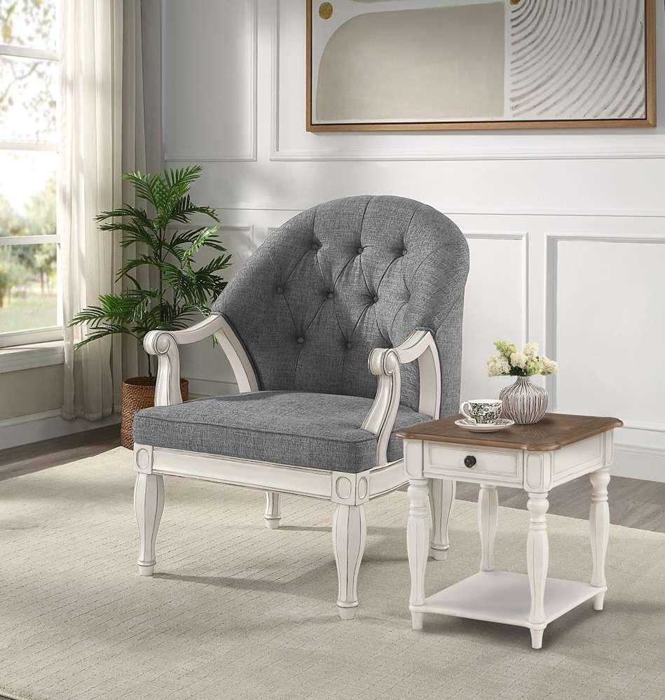 ACME Furniture - Florian Chair - Gray & Antique White - LV02121 veiw 2