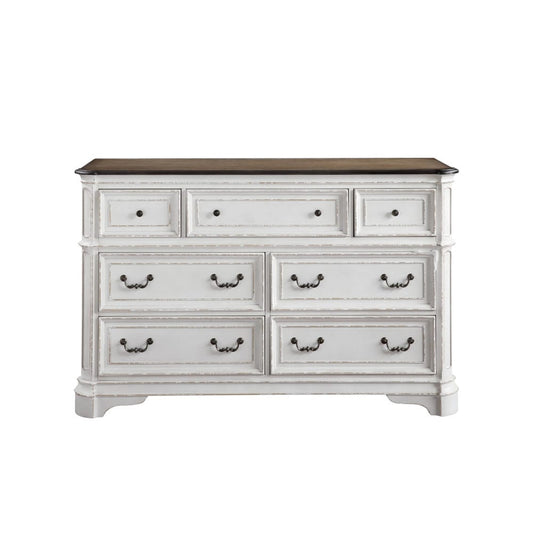 ACME Furniture - Florian - Dresser - Antique White & Oak Finish - 28725 view 2