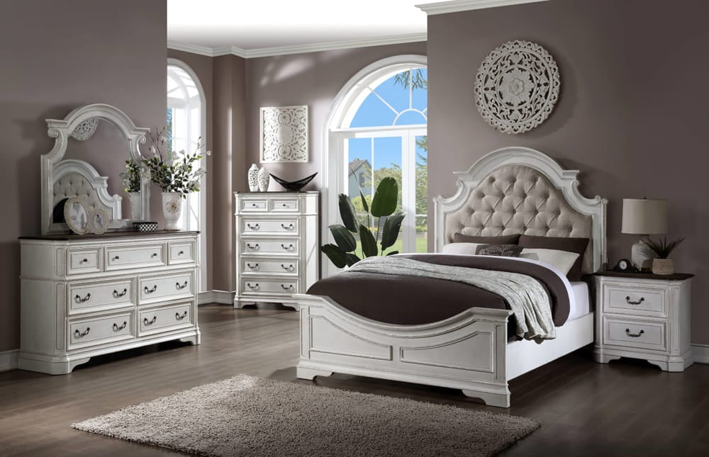 ACME Furniture - Florian - Dresser - Antique White & Oak Finish - 28725 view 5