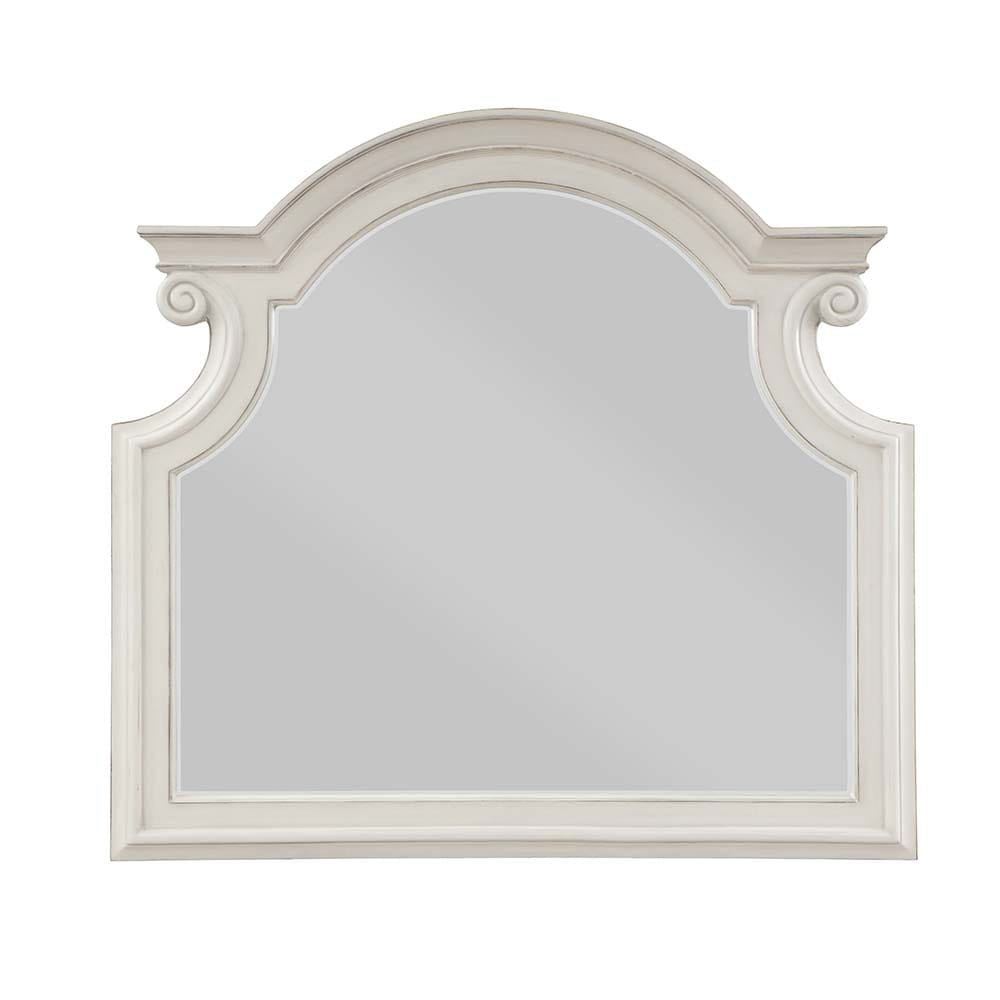 ACME Furniture - Florian - Mirror - Gray Fabric & Antique White Finish - BD01650 view 1