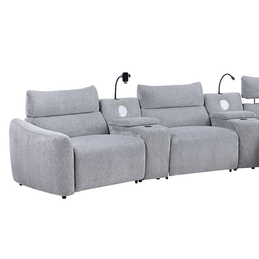 ACME Furniture - Fullar - Modular Power Motion Recliner - Light Gary Chenille - LV03310 view 2