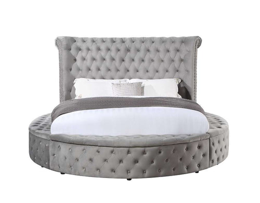 ACME Furniture - Gaiva Queen Bed w/Storage - Gray Velvet - BD00967Q veiw 2
