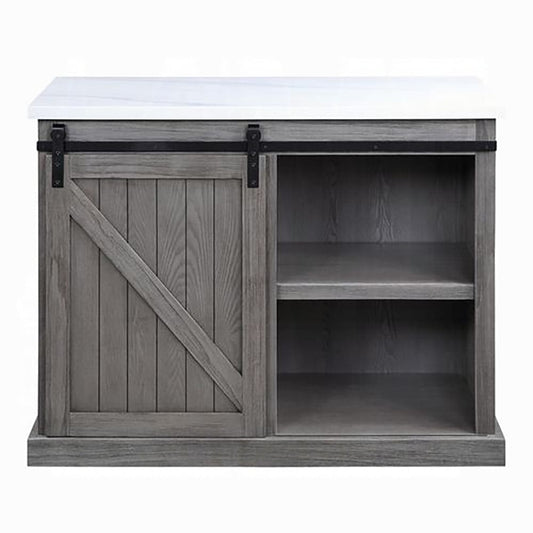 ACME Furniture - Gauri Kitchen Island - Nature Marble Top Top & Gray Oak - AC00308 view 2