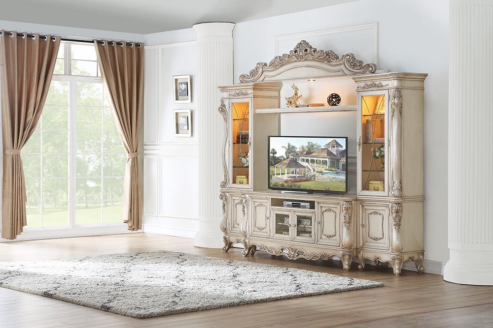ACME Furniture - Gorsedd Entertainment Center - Golden Ivory Finish - 91440 view 2