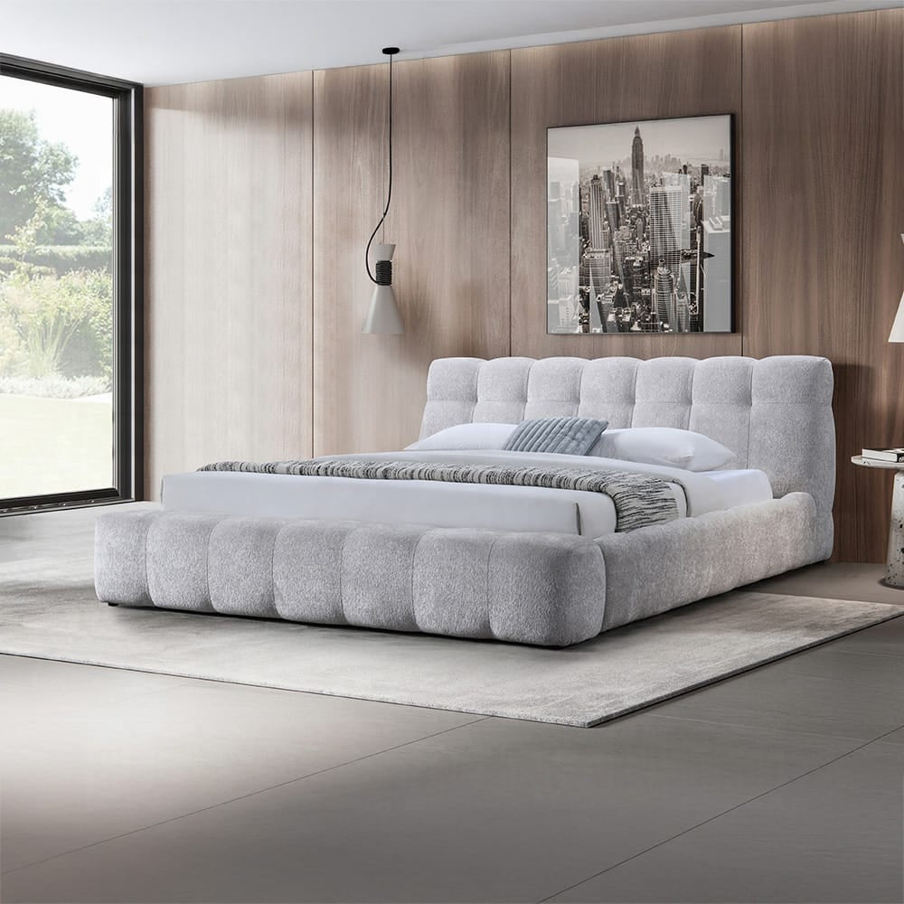 ACME Furniture - Hannah - Eastern King Bed - Gray Chenille - BD05861EK view 5