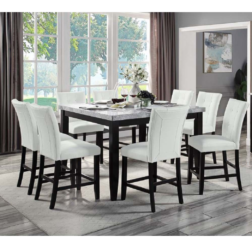 ACME Furniture - Hussein - Counter Height Table - Natural Marble & Black - DN01444A view 6