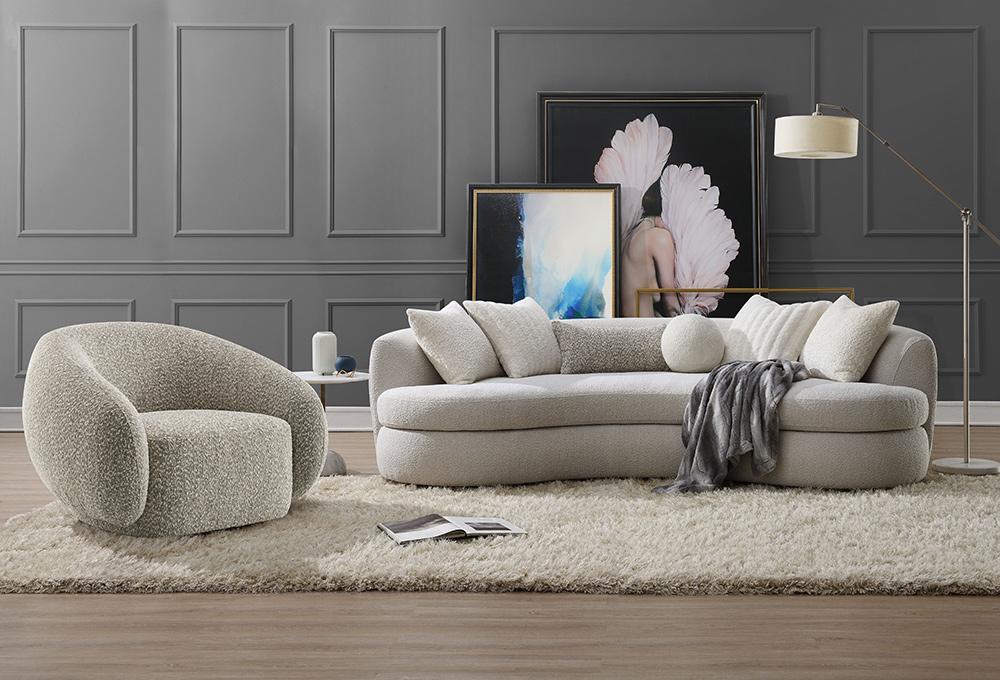 ACME Furniture - Iniko Sofa w/6 Pillows - Beige Boucle - LV02542 view 6