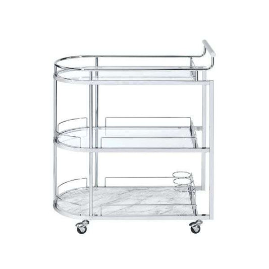 ACME Furniture - Inyo Serving Cart - Clear Glass & Chrome - AC00161 view 2