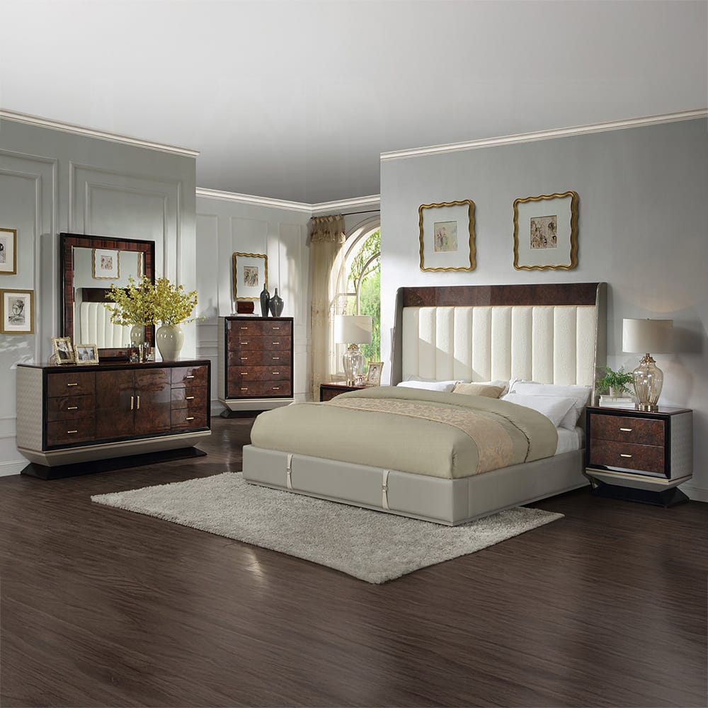 ACME Furniture - Jamonica - Mirror - Glossy Wood Grain Top & Gold - BD20024 view 4