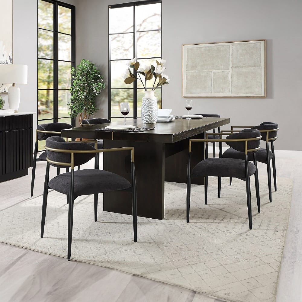 ACME Furniture - Jaramillo - Arm Chair (Set of 2) - Black Chenille & Black - DN02696A view 7
