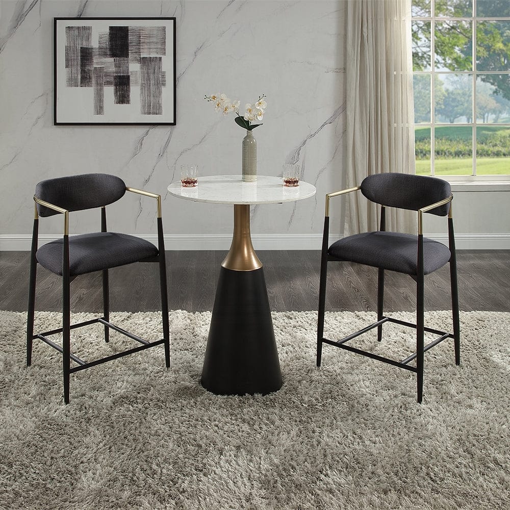 ACME Furniture - Jaramillo Counter Height Table - Natural Marble Top & Black Finish - DN02655 view 5