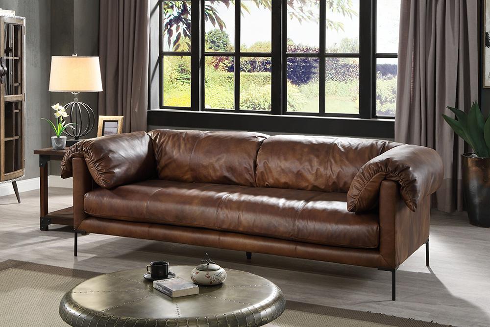 ACME Furniture - Jaron Sofa - Mocha Top Grain Leather - LV02980 veiw 1