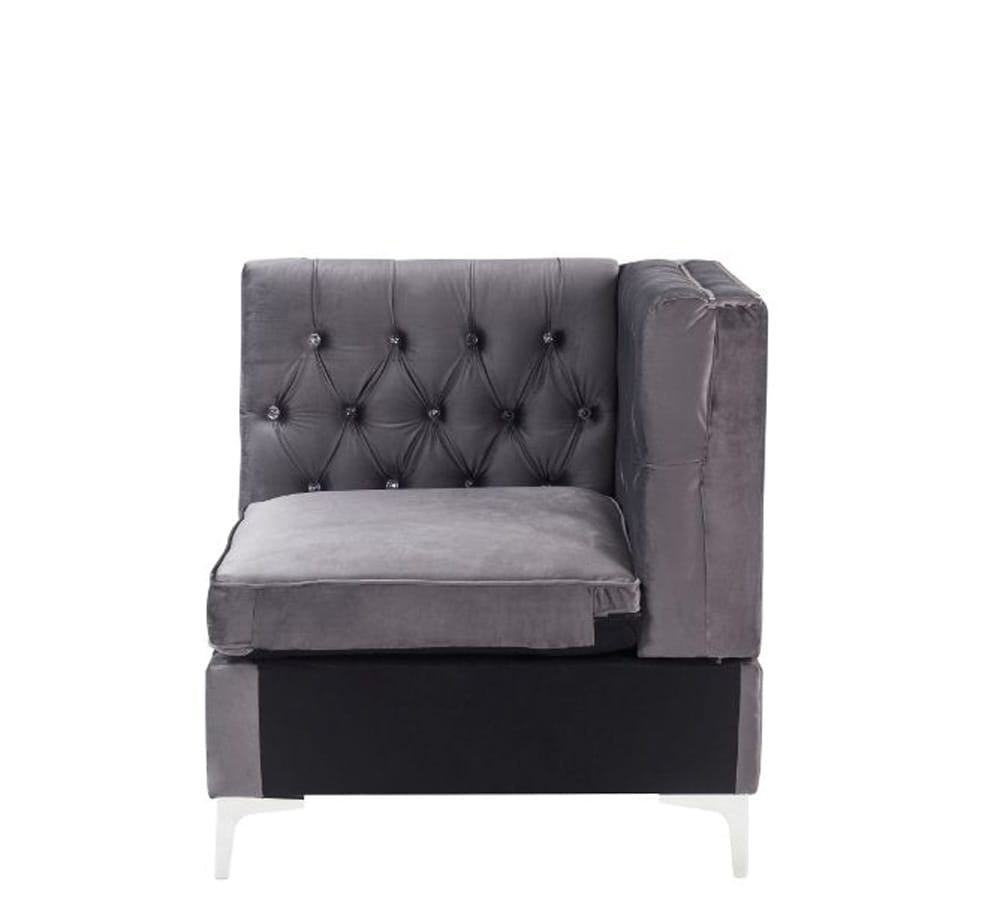 ACME Furniture - Jaszira - Modular - Wedge - Gray Velvet - 57374 view 4
